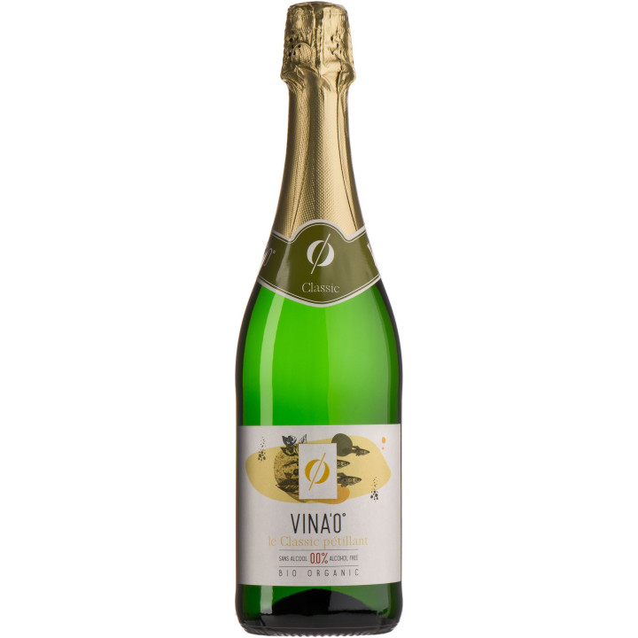 Wino Bezalkoholowe Białe Musujące Półwytrawne BIO 750 ml - Vina0 - Eko