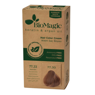 Farba do Wlosow Gleboki Zloty Blond 77.33 z Keratyna 250 g - Biomagic 