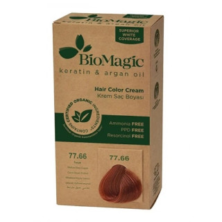 Farba do Włosów Średnio Ciemna Miedź 77.66 250 g - Biomagic - Ekochatk