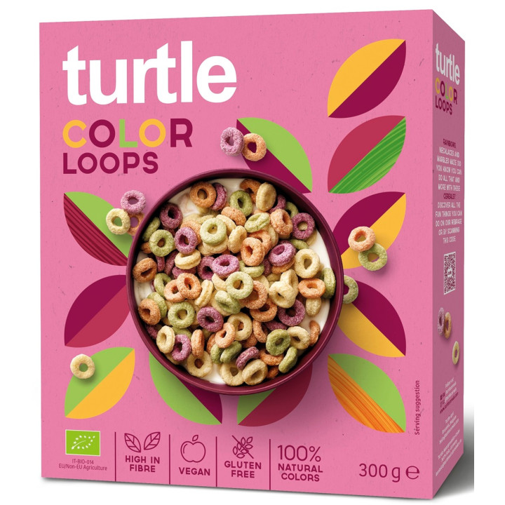Kółka Zbożowe Kolorowe Bezglutenowe BIO 300 g - Turtle - Ekochatka