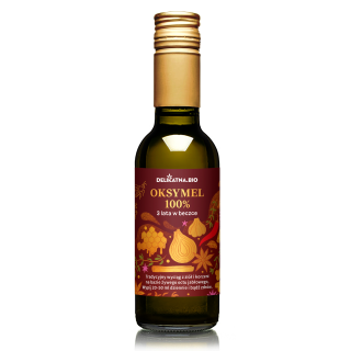 Oksymel 100% BIO 3 Lata w Beczce 250 ml - Delikatna - Ekochatka