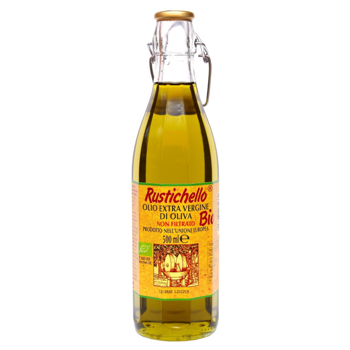 Oliwa z Oliwek Extra Virgin Niefiltrowana BIO 500 ml - Rustichello - E