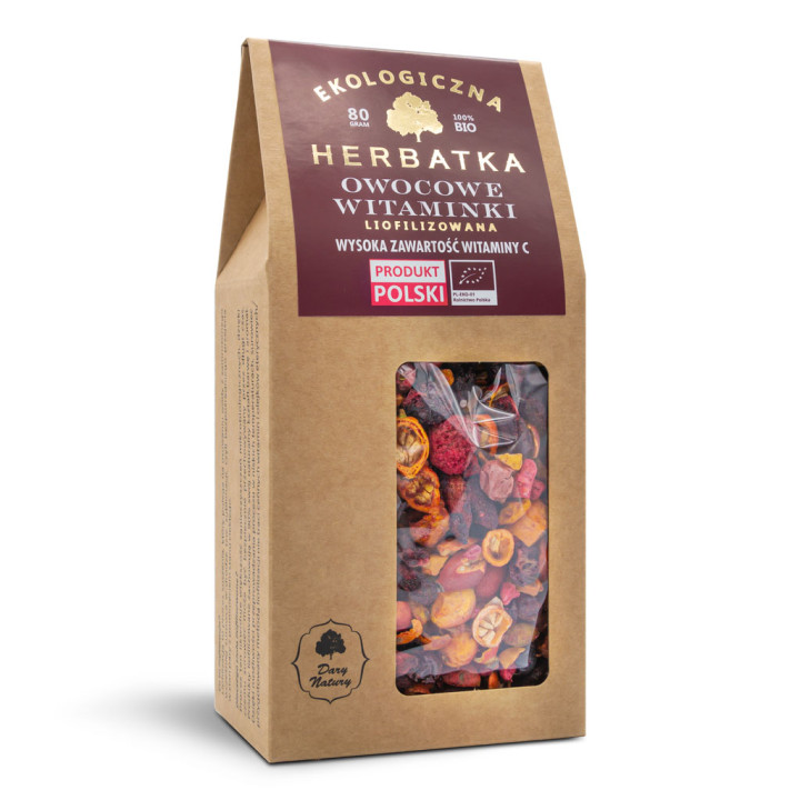 Herbatka Liofilizowana Owocowe Witaminki BIO 80 g - Dary Natury - Ekoc
