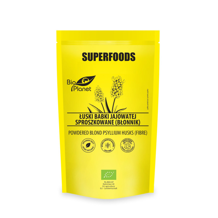 Łuski Babki Jajowatej Sproszkowane BIO 150 g - Bio Planet Superfoods -