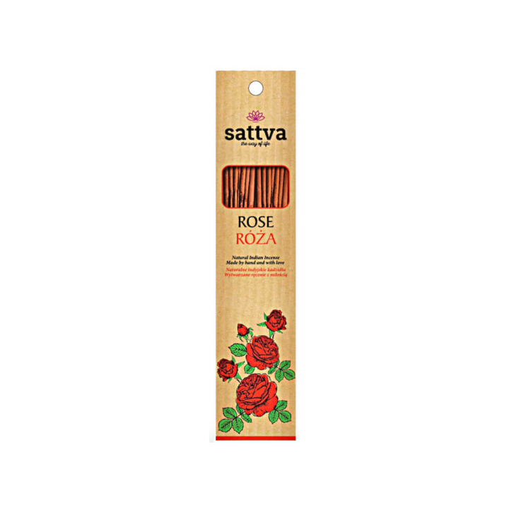 Kadzidełka Indyjskie Róża 15 szt. 30 g - Sattva - Ekochatka