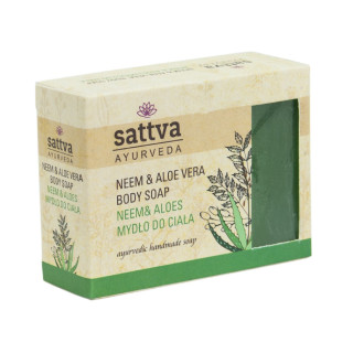 Mydło Glicerynowe Neem i Aloes do Twarzy i Ciała 125 g - Sattva - Ekoc