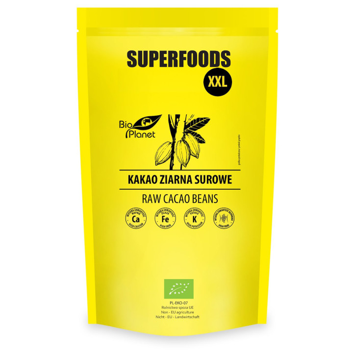 Kakao Ziarna Surowe BIO 600 g - Bio Planet - Ekochatka