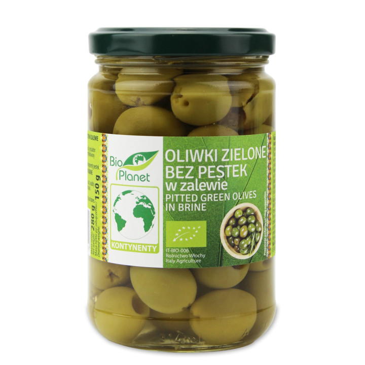 Oliwki Zielone bez Pestek w Zalewie BIO 280 g - Bio Planet - Ekochatka