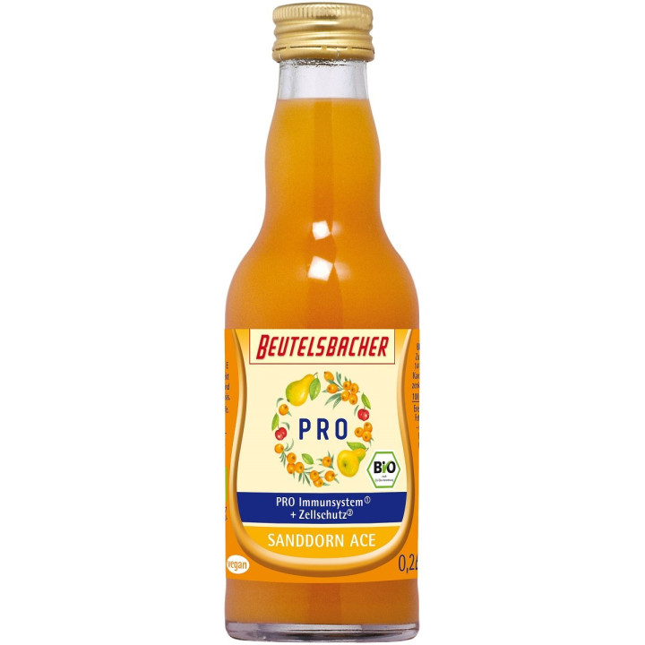 Shot na Odporność Gruszka Rokitnik Marchew BIO 200 ml - Beutelsbacher 