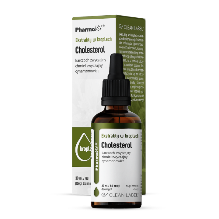 Ekstrakty w Kroplach na Cholesterol Bezglutenowe 30 ml - Pharmovit - E