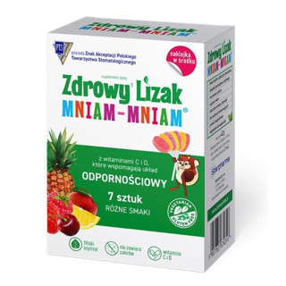 Lizaki Mix Smaków na Odporność bez Cukru Bezglutenowe 7 szt. 42 g - Zd