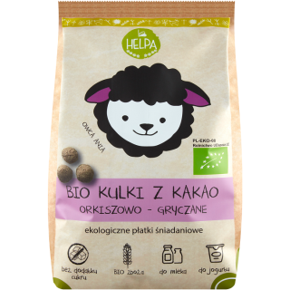 Kulki Orkiszowo-Gryczane z Kakao bez Cukru BIO 160 g - Helpa - Ekochat