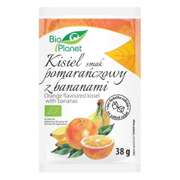 Kisiel Pomaranczowy z Bananami BIO 38 g - Bio Planet - Ekochatka