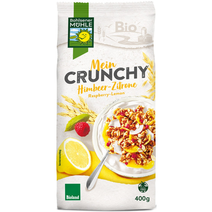 Crunchy Jogurtowo-Cytrynowe z Malinami BIO 400 g - Bohlsener Muehle - 