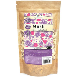 Musli Owsiane Truskawkowe Bezglutenowe 500 g - Pięć Przemian - Ekochat