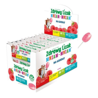 Lizak na Gardło o Smaku Malinowym Bezglutenowy 6 g - Zdrowy Lizak - Ek