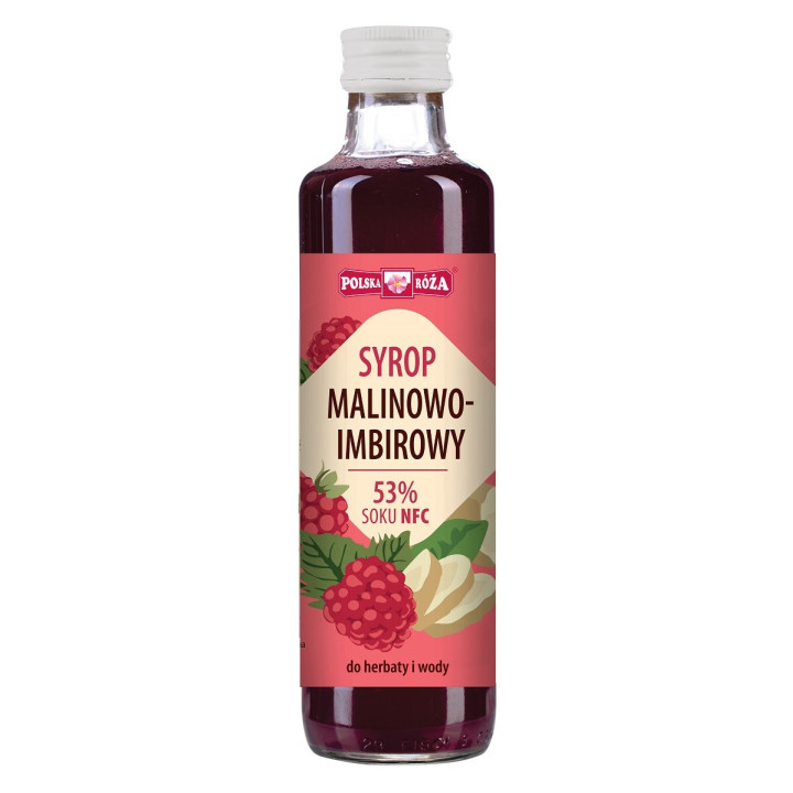 Syrop Malinowy z Imbirem 250 ml - Polska Róża - Ekochatka