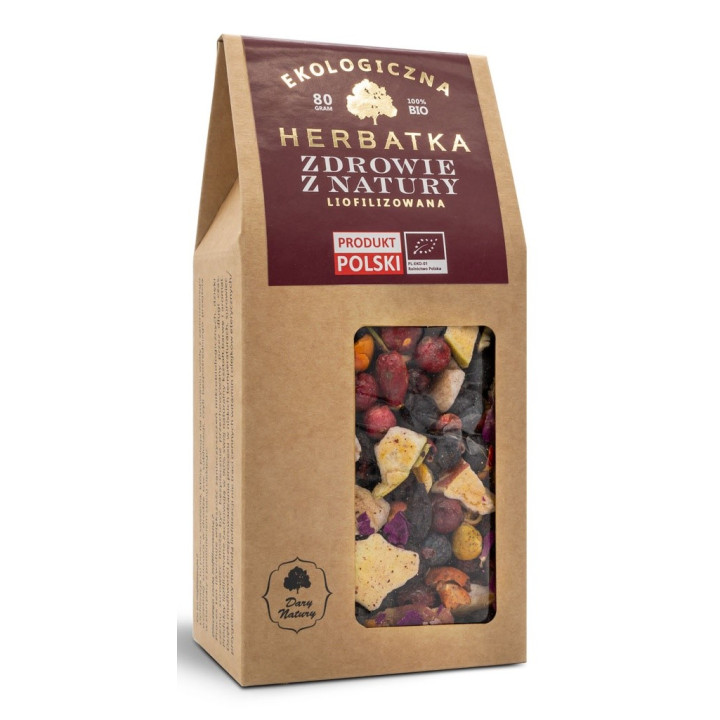 Herbatka Owocowa Liofilizowana Zdrowie z Natury BIO 80 g - Dary Natury