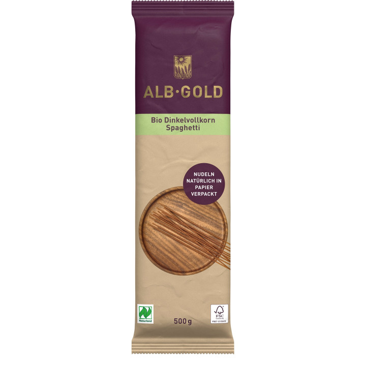 Makaron Orkiszowy Razowy Spaghetti BIO 500 g - Alb-Gold - Ekochatka