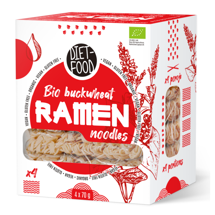 Makaron Gryczany Ramen Bezglutenowy BIO 280 g - Diet-Food - Ekochatka