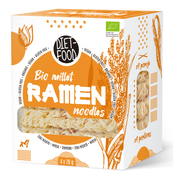 Makaron Jaglany Ramen Bezglutenowy BIO 280 g - Diet-Food - Ekochatka