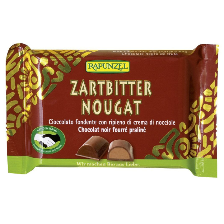 Czekolada Gorzka z Nadzieniem Nugatowym BIO 100g | RAPUNZEL - Ekochatka