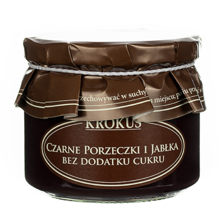 Czarne Porzeczki i Jabłka bez Cukru Bezglutenowe 310 g - Krokus - Ekoc
