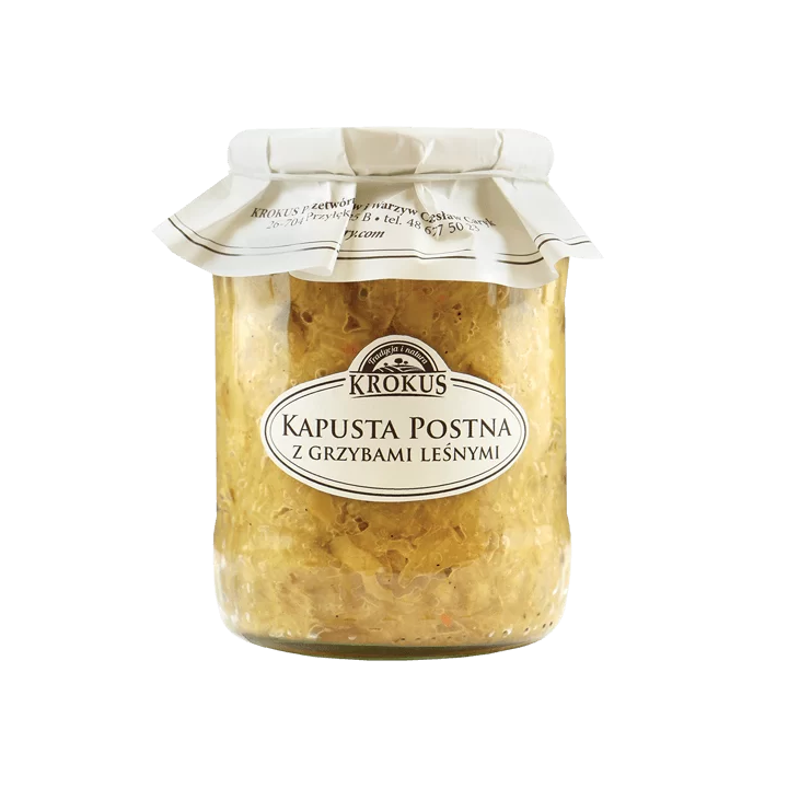 Kapusta Kiszona Postna z Grzybami Lesnymi 670 g - Krokus - Ekochatka