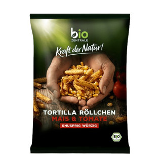 Chipsy Tortilla Rurki Pomidorowe Bezglutenowe BIO 125 g - Bio Zentrale