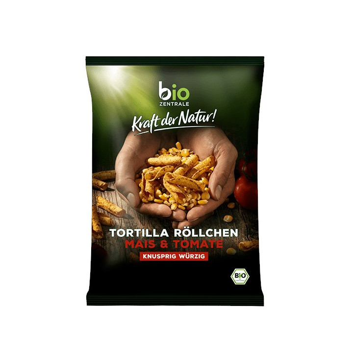 Chipsy Tortilla Rurki Pomidorowe Bezglutenowe BIO 125 g - Bio Zentrale