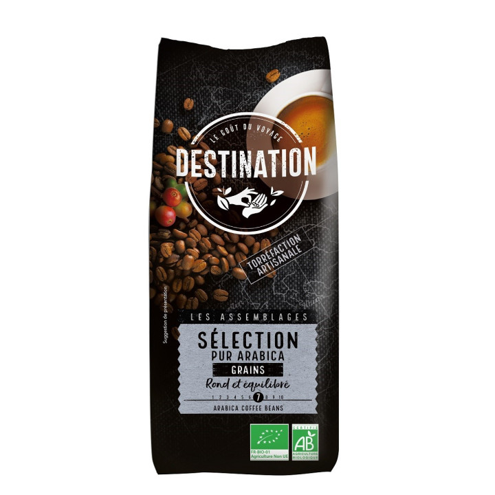 Kawa Ziarnista Arabica 100% Selection BIO 1 kg - Destination - Ekochat