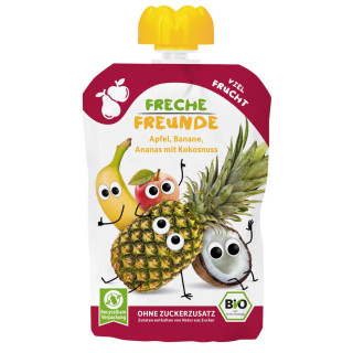 Mus Jabłko Banan Ananas Kokos od 6. Miesiąca Bezglutenowy BIO 100 g - 