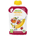 Mus Banan Jabłko Truskawka Malina od 6. Miesiąca Bezglutenowy BIO 100 g - Freche Freunde