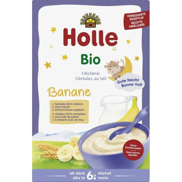 Kaszka Mleczno-Bananowa Pelnoziarnista od 6 Miesiaca BIO 250 g - Holle