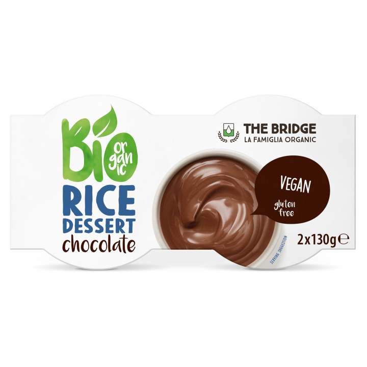 Deser Ryżowy Czekoladowy Bezglutenowy BIO 2 x 130 g - The Bridge - Eko