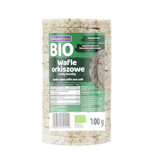 Wafle Orkiszowe Pelnoziarniste z Sola Morska BIO 100 g - Naturavena - 
