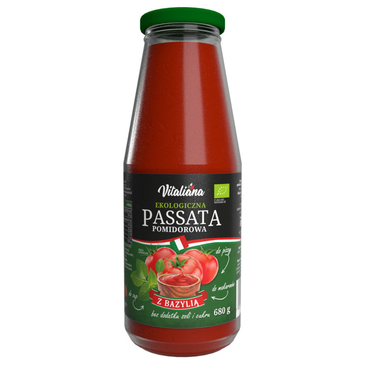 Passata Pomidorowa z Bazylia BIO 680 g - Vitaliana - Ekochatka