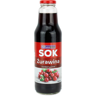 Sok z Żurawiny 100% 750 ml - Naturavena - Ekochatka