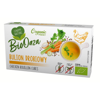 Bulion Drobiowy w Kostkach bez Cukru Bezglutenowy BIO 66 g - Biooaza -