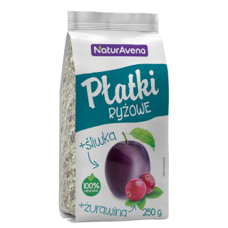 Płatki Ryżowe Błyskawiczne z Żurawiną i Śliwką 250 g - Naturavena - Ek
