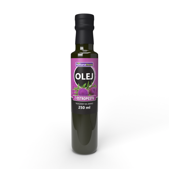 Olej z Ostropestu Plamistego Tłoczony na Zimno 250 ml - Naturavena - E
