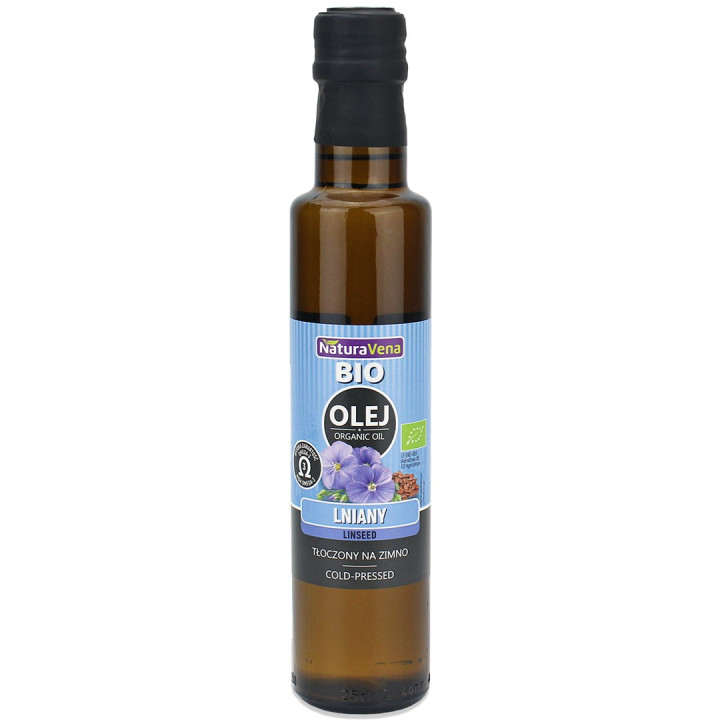 Olej Lniany Tłoczony na Zimno BIO 250 ml - Naturavena - Ekochatka
