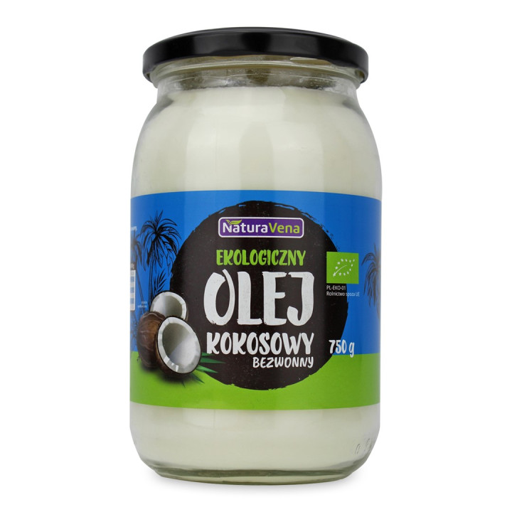 Olej Kokosowy Bezwonny Rafinowany BIO 830 ml - Naturavena - Ekochatka