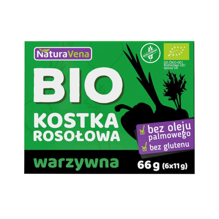 Kostki Bulionowe Warzywne Bezglutenowe BIO 66 g - Naturavena - Ekochat