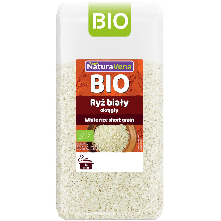 Ryz Bialy Okragly BIO 500 g - Naturavena - Ekochatka