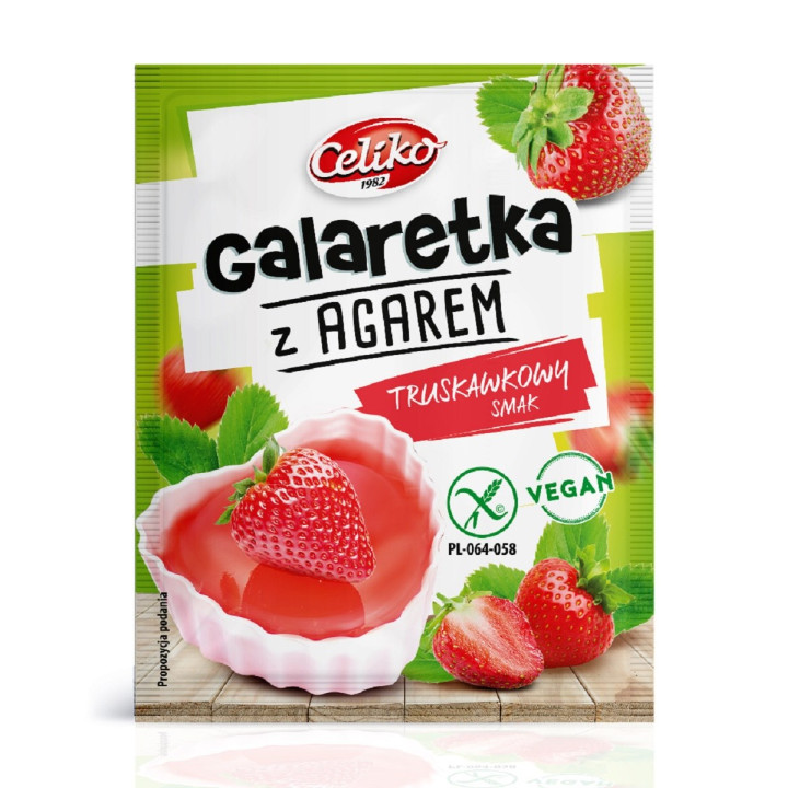Galaretka Truskawkowa z Agarem Bezglutenowa 45 g - Celiko - Ekochatka