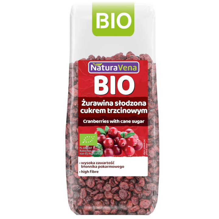 Zurawina Suszona z Cukrem Trzcinowym BIO 100 g - Naturavena - Ekochatk