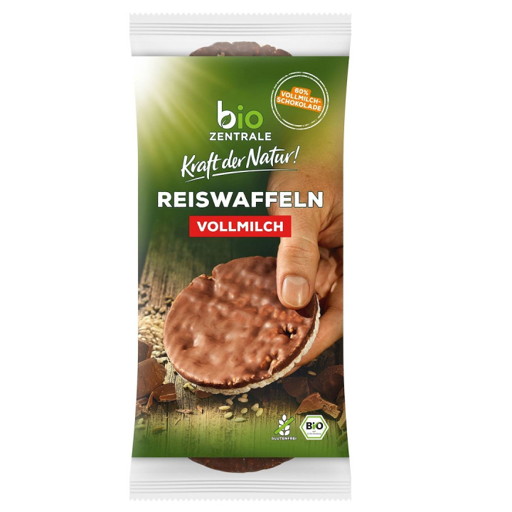 Wafle Ryżowe w Czekoladzie Mlecznej Bezglutenowe BIO 100 g - Bio Zentr