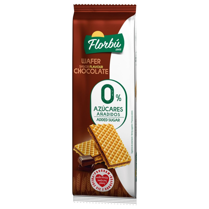 Wafelki z Kremem Kakaowym bez Cukru 150 g - Florbu - Ekochatka