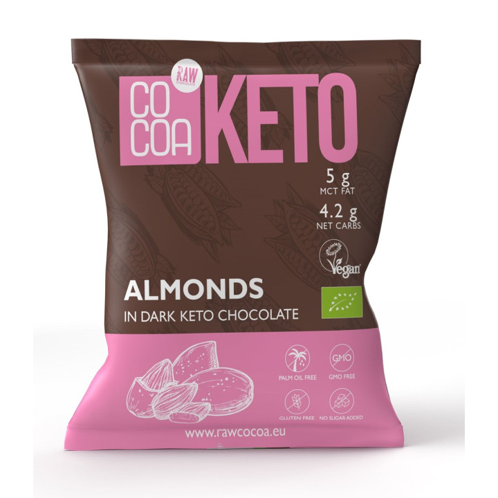 Migdały w Czekoladzie z Olejem MCT Bezglutenowe BIO 70 g - Cocoa - Eko